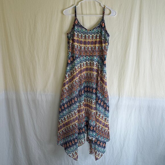 Kate & Mallory Perfect Summer Dress Midi Asymmetrical Spaghetti Straps Size S - Picture 2 of 7